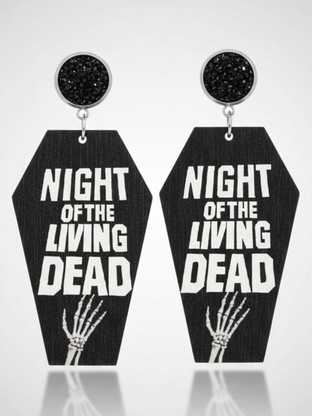 Black Wood Earrings Night Of The Living Dead Unisex Adult